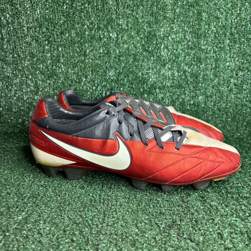Nike T90 Laser IV FG Kanga-Lite Football Soccer Cleats Boots Red Black Mens Sz 9